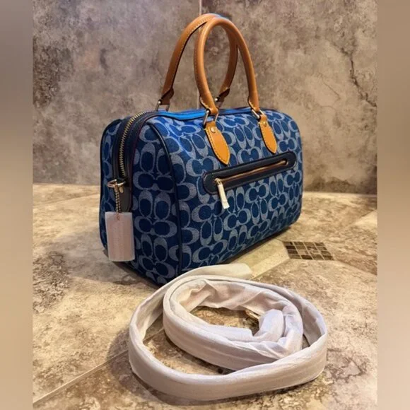 Coach Rowan large tote bag, classic denim canvas, item number CY699, brand new, - Picture 7 of 8